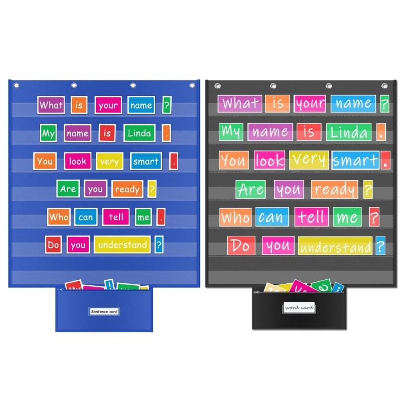 Подвесной карманный органайзер с несколькими прозрачными держателями для документов, обучающая развивающая игрушка, инструмент для обучения специальному образованию