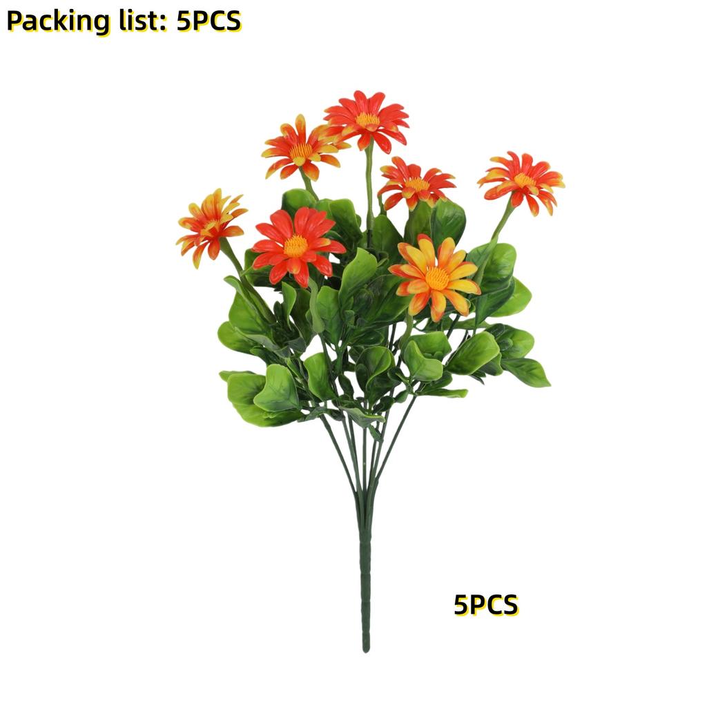 5/10 шт. Реалистичный искусственный букет маргариток Устойчивый к УФ-лучам Искусственный цветок для дома, сада, отеля, офиса Весенне-летний уличный декор