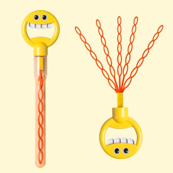 32-Hole Smile Face Bubble Wand Fun Outdoor Toy with Concentrate Packs Bubble Blowing Toy Romantic Bubbles Gift for Bubble Lovers