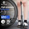 WEST BIKING Portable Bike Pump 120PSI High Pressure Bicycle Tire Inflator with 3-in-1 Valve for Presta/Schrader/Woods Valves