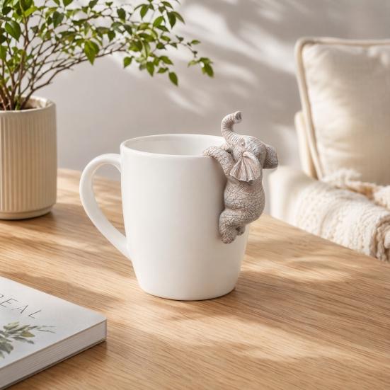 Flower Pot Figurine Elephant Ornament Unique Table Shape Decorative Carved Decoration for Home