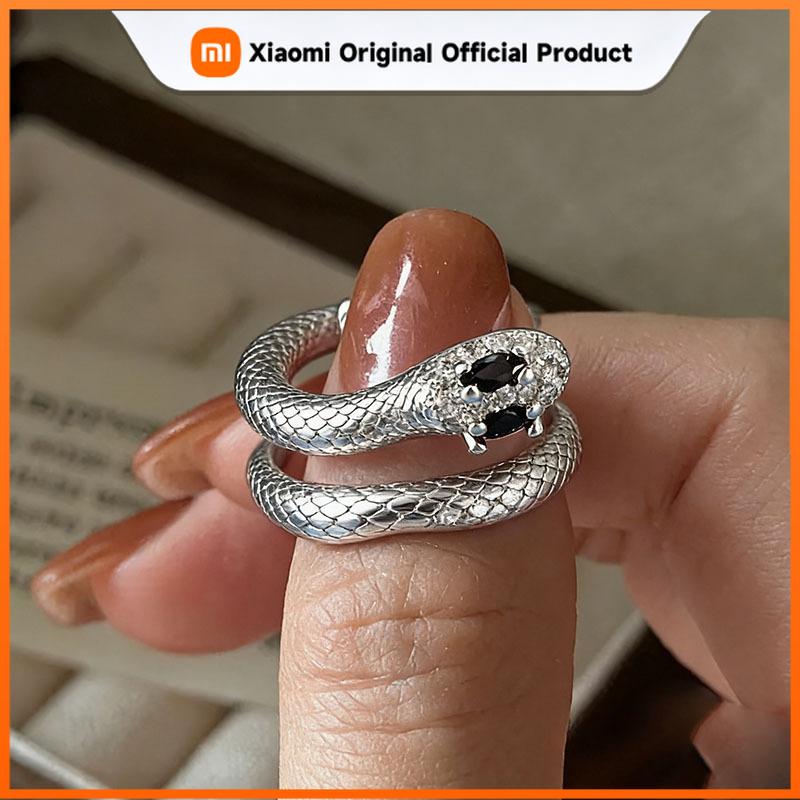 Xiaomi BF CLUB Кольца из стерлингового серебра 925 пробы для женщин Простые Геометрические Ручная работа Неправильные Ретро Кольцо Змея Циркон Аллергия Для подарка на день рождения