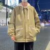 Куртка мужская больших размеров, весна и осень, новая свободная универсальная модная куртка Fat Student Fake Two Piece Top