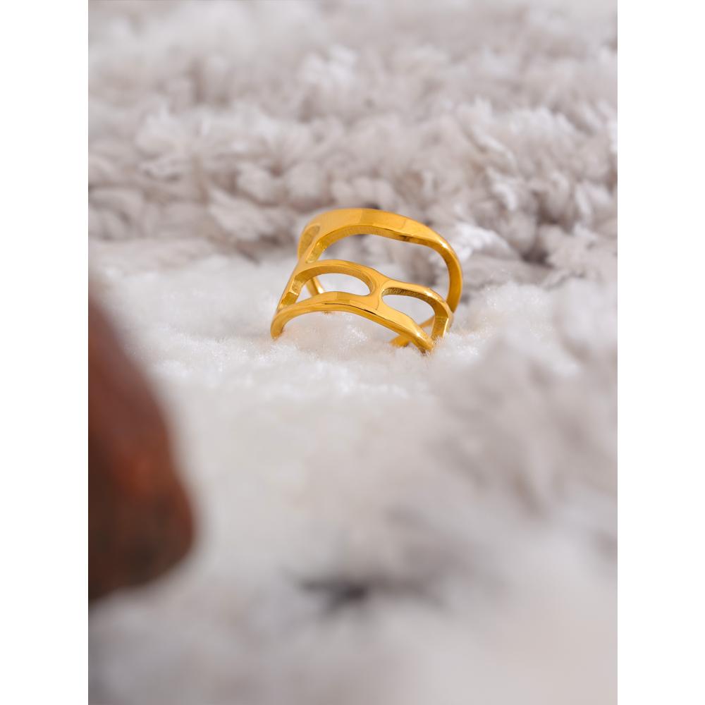 Eetit Нержавеющая сталь широкое полое манжетное открытое кольцо для женщин стильный дизайн водостойкие металлические ювелирные изделия оптовая продажа