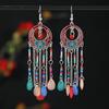 Bohemian Long Fringed Earrings Retro Medium Enamel Color Beaded Niche Design Earrings Women