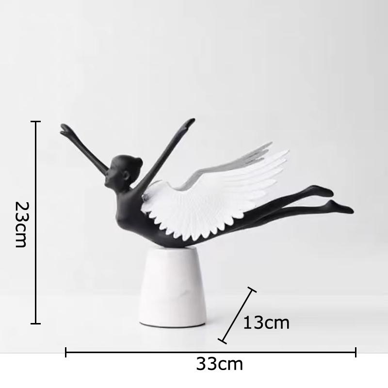 Ballet Angel Figures Sculpture Desk Decoration Ornaments Flying Dancer Abstract Character Metal Statue Room Aesthetic Decor