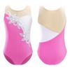 Kid Girls Gymnastics Leotard Dance Ballet Shiny Rhinestone Sleeveless Jumpsuit Figure Skating Costume Performance
