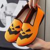 Женская обувь на Хэллоуин, милые неглубокие мокасины без застежек, мультяшные тыквы, женские балетки, сетчатая дышащая удобная повседневная обувь 2024
