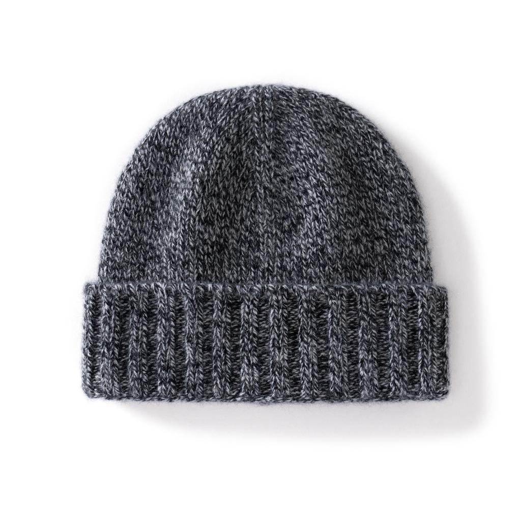 Autumn and winter new cashmere cold hat thick strip men's and women's knitted flanged beanie soft warm ski hat