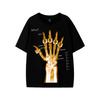 Fashion Brand Breathable Printing Process 2025 Men's Casual T-shirt American Skeleton Palm Print Short-sleeved T-shirt