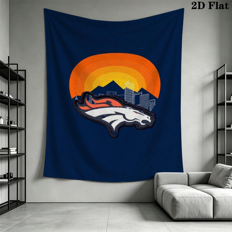 Denver Broncos Wall Tapestry Aesthetic Wall Hanging Printed Fabric Blanket Decorative Tapestries for Bedroom Living Room Home Decor