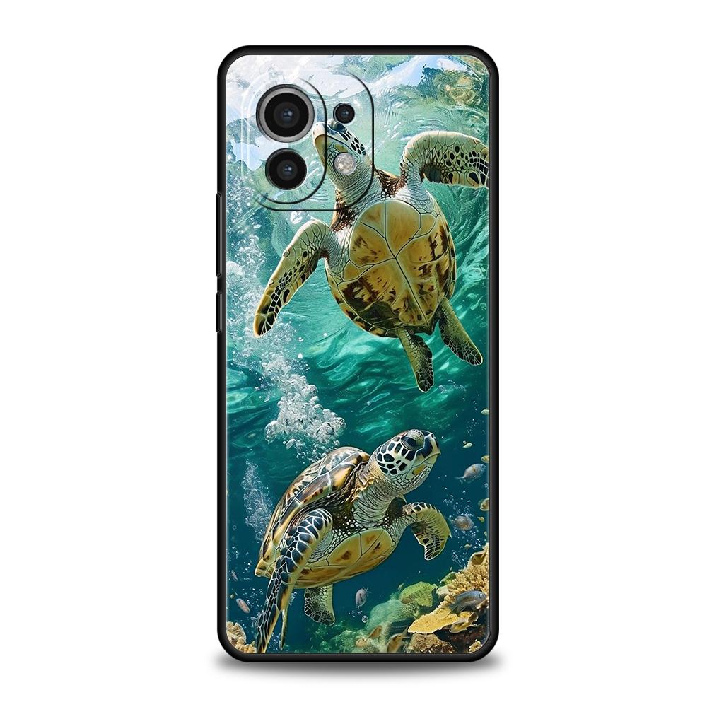 Крутой чехол для телефона с морской черепахой для Xiaomi 15 14 13 12 Lite 14T 13T 12T Pro Poco X7 X6 X5 X4 X3 NFC F7 Ultra F6 Pro Мягкая крышка