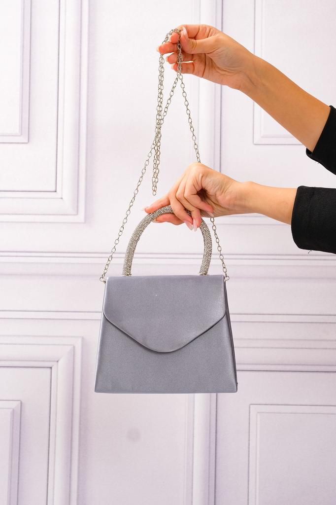 Women's Stylish and Useful Evening Dress Bag Women's Nude Satin Evening Dress Shoulder Bag with Stone Holding Detail