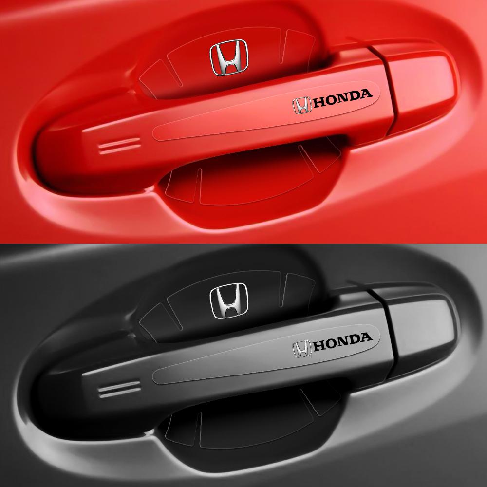AAAMB1 4/8Pcs Car Door Handle Bowl Scratch Protective Transparent Stickers Auto Exterior Accessories For Honda Civic XR-V HR-V CRV Fit