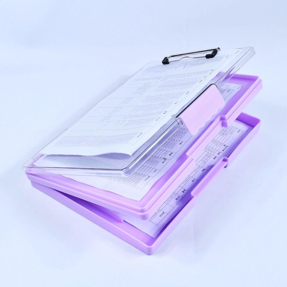 Double-layer Storage Clipboard High Capacity Clipboard Organizer Writing Board School Supplies