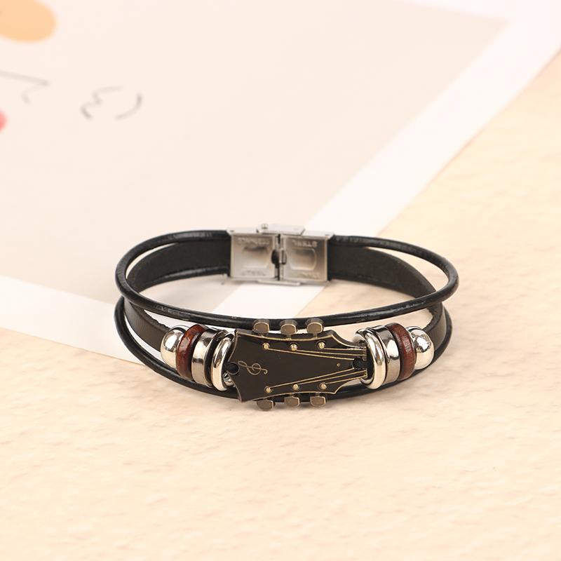 Ретро кожаный браслет-гитара мужской женский браслет-манжета музыкальный браслет для мужчин и женщин подарок любителям музыки