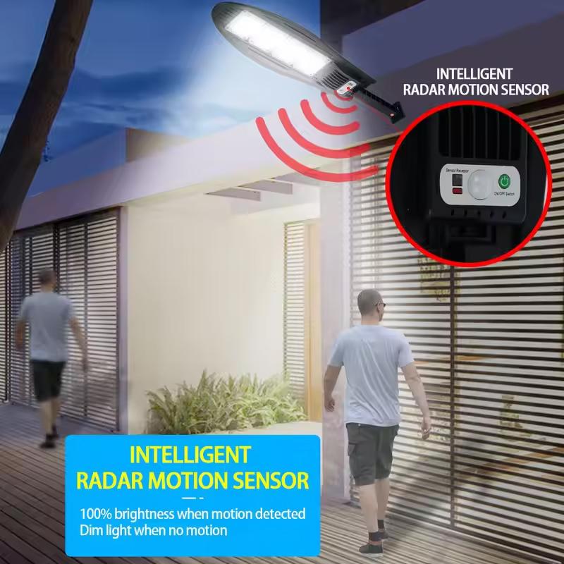 Солнечный светодиодный светильник Интеллектуальный датчик движения Солнечный светильник Прожектор Питание от солнечного света Водонепроницаемый Уличный настенный светильник Наружное украшение