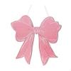 Pink Bow Plaque Ornament for Home Decor Family Outdoor Wall Hanging Sign Accessory