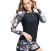1011 European and American new split swimsuit conservative two-piece long-sleeved swimsuit surf suit diving suit women's