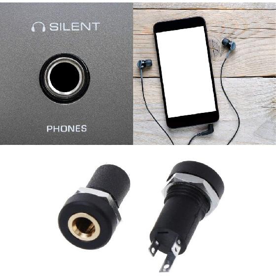 Ximimark 4pcs 3.5mm Audio Video Connector with Nut - Black