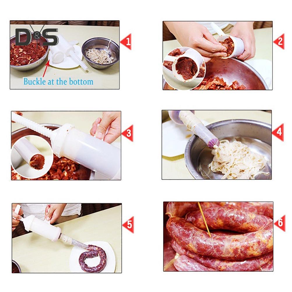 Decorations Home Kitchen Manual Meat Sausage Filler Stuffer Funnel Salami Maker Machine