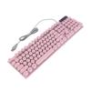 Игровая клавиатура USB Круглые 104 клавиши С подсветкой Эргономичная Складные ножки Мультимедийные клавиши Проводная клавиатура для настольного компьютера Ноутбука