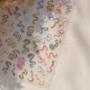 3D Pearl Bow Chinese New Year Nail Sticker Peony Flower Snake Nail Decoration  Nail Salon