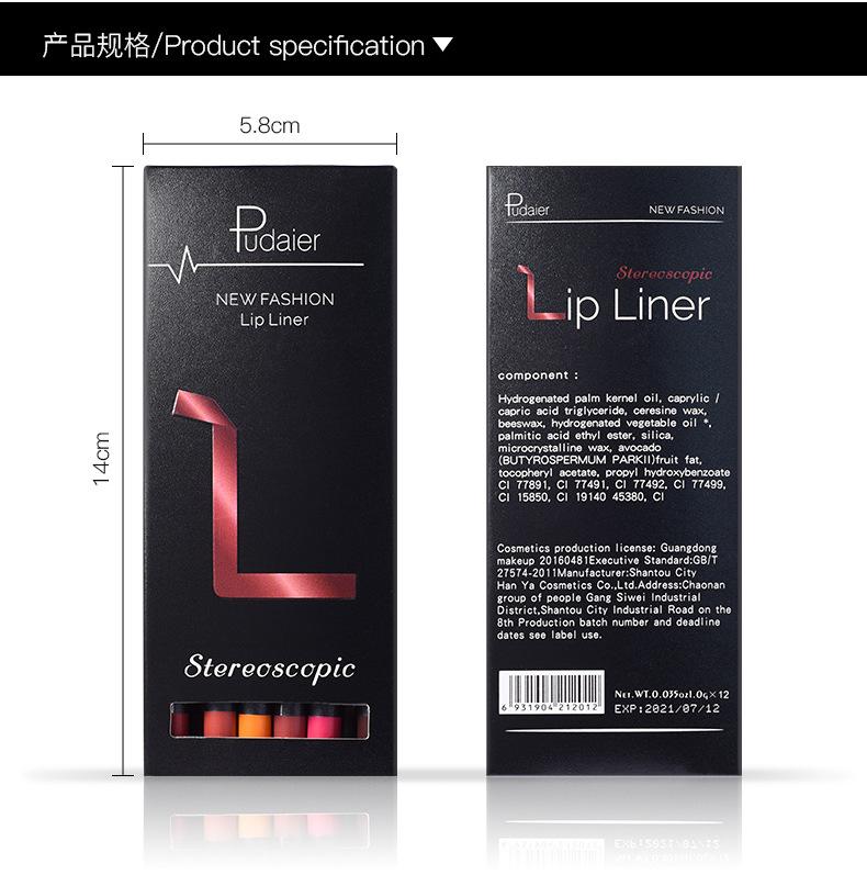 Matte Velvet Lipstick 12 Pcs/sets Lip Liner Waterproof Non-smudge Makeup