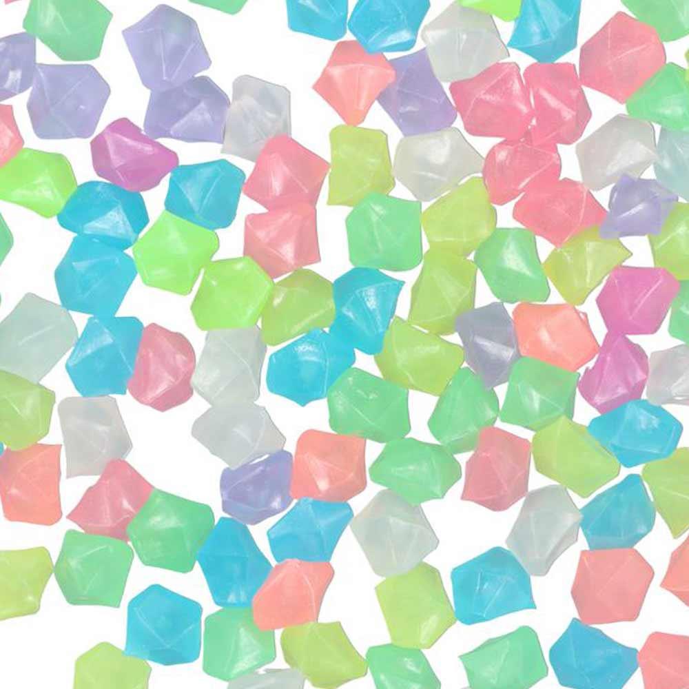 pcs Glow In Dark Colorful Rhombus Luminous Stones Aquarium Ornament Decorative Pebbles Lawn Decor