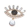 Korean Luxury Blue Diamond Eye Brooch with Rhinestones