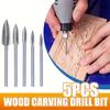 5 шт./компл. Набор для резьбы по дереву, инструменты для резьбы по дереву, белый стальной острый нож, набор фрез для резьбы по дереву, аксессуары для деревообработки