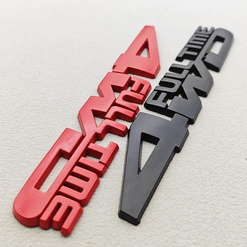 1PC 3D Metal Car Logo 4WD FULL TIME Sticker Fender Side Both Rear Trunk Badge Emblem Decal For Toyota JEEP Ford Subaru Nissan oi1