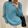 Soft Waxy Fashion All-match Round Neck Long-sleeved Autumn and Winter Sweater Jacket Women's Loose Knitted Bottoming Shirt with Top