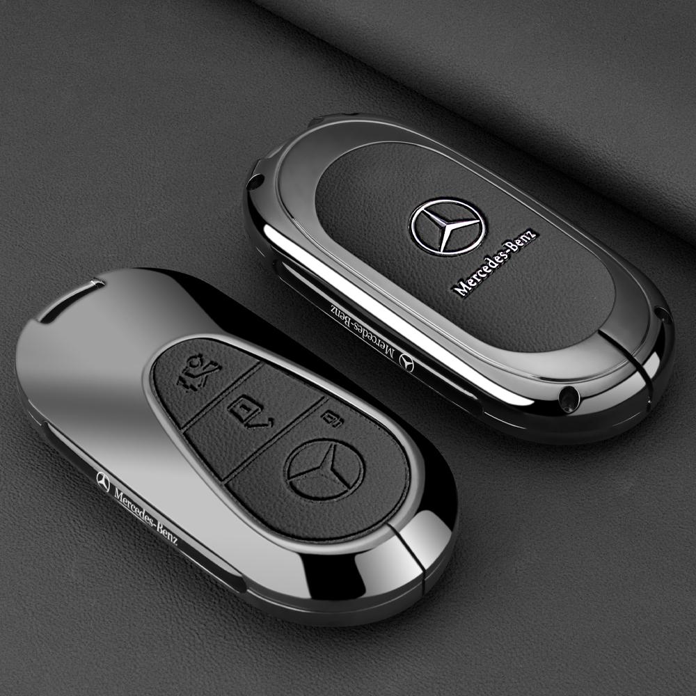 ZJH5 Leather Smart Remote Key Protector Car Key Case Cover For Mercedes Benz A C E S GLC GLE GLB W204 W205 W206 W212 W213 W221 W223