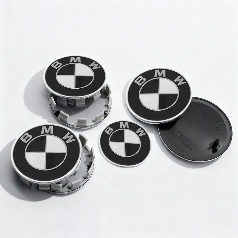 1/4/7Pcs For BMW M3 M4 E46 E90 E60 F30 Car Front And Rear Logos Wheel Hub Center Covers Steering Wheel Stickers Auto Accessories IH2