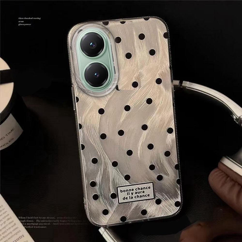Черный чехол для телефона с текстурой перьев и круглыми точками для Xiaomi Poco X5 X7 M6 Pro X6 X3 Pro NFC C75 C71 C65 C61 M5S Женский Девичий Чехол