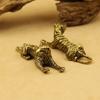 Tiger 3D Brass Casting Statue Mini Animal Metal Figurine Home Decor