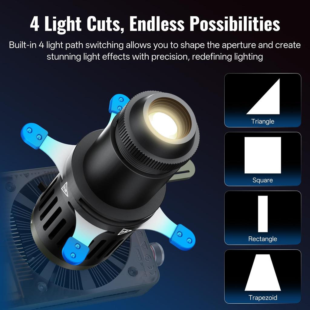 ZHIYUN ZY Spotlight Snoot Фотографический оптический снут с креплением Bowens для G60/X60/X60RGB/X100/X100RGB/CX50/CX50RGB/CX100