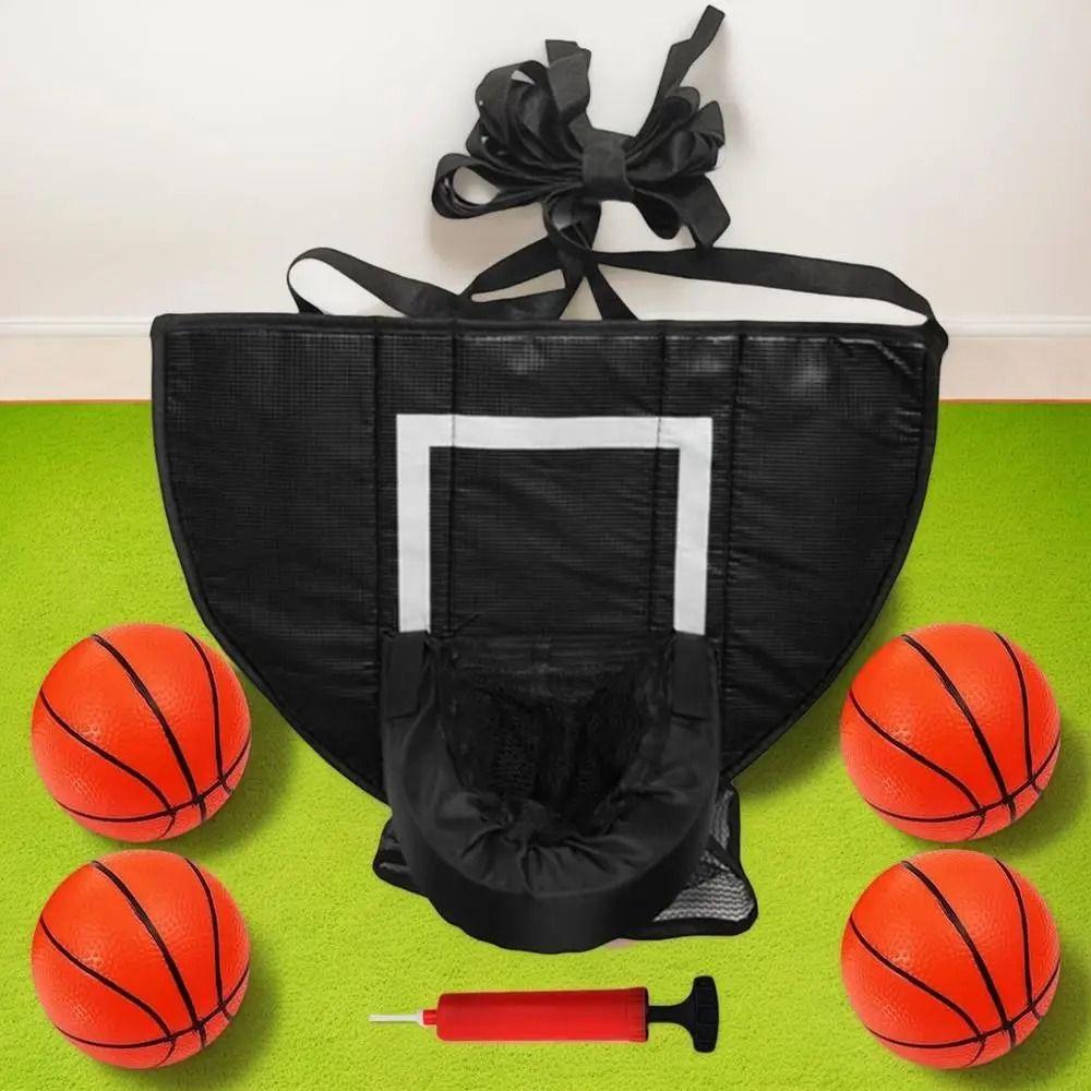 Multipurpose Trampoline Basketball Hoop Kit Foldable Portable Basketball Hoop Toys Sport Games