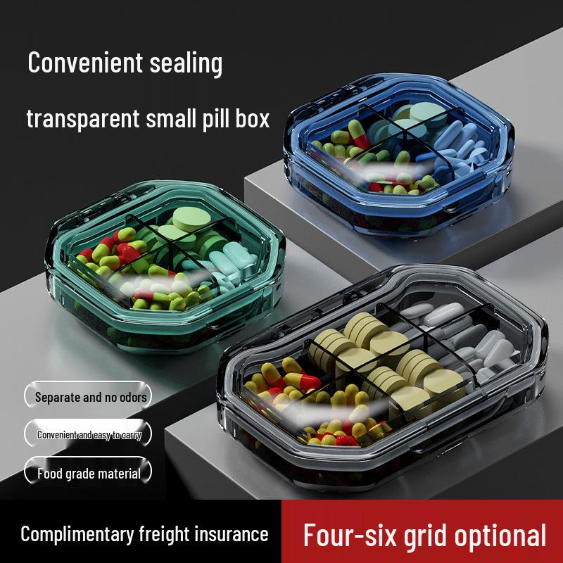 Portable 7-Day Large Capacity Pill Box with Splitter