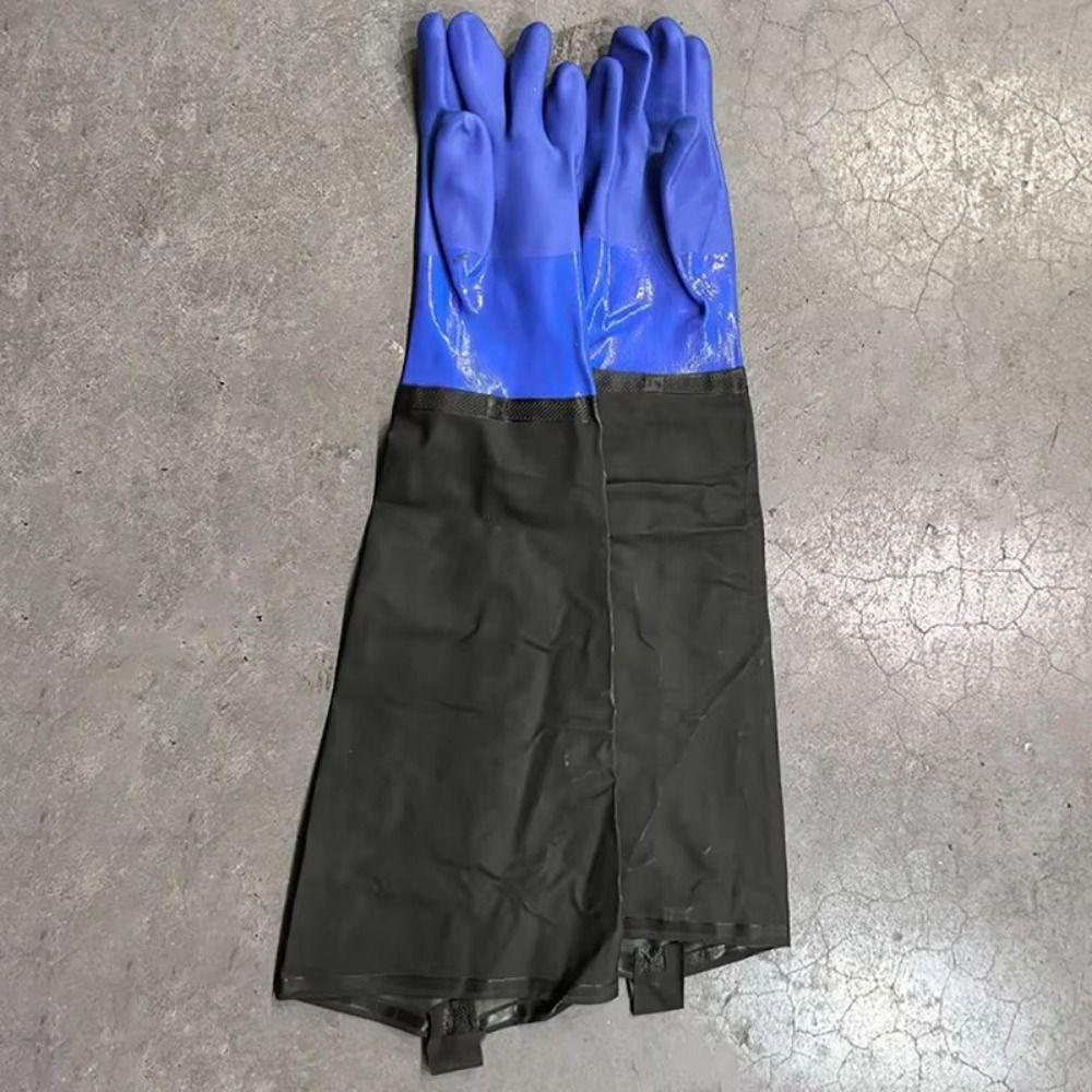 Non-Slip Rubber Work Gloves 70cm Work Safety Gloves Full Arm Pond Gloves Drain Cleaning