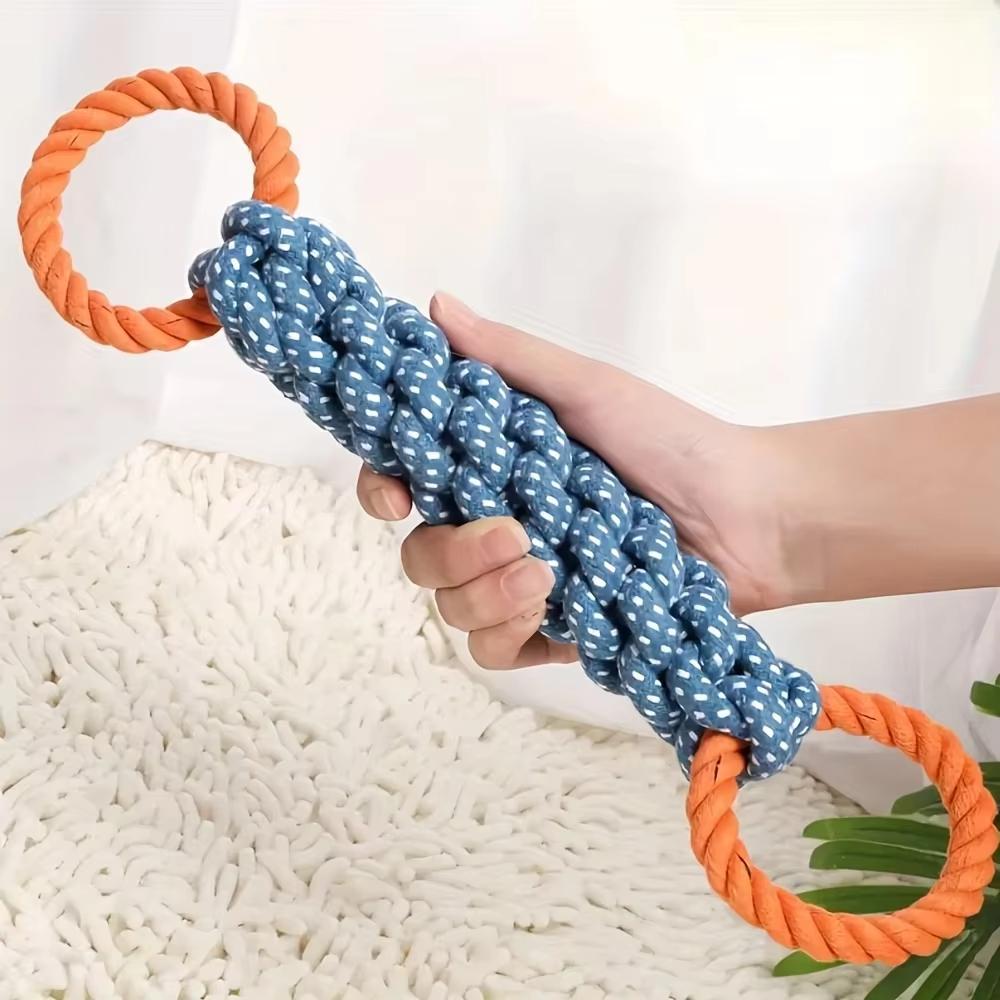 Durable Double-Ring Cotton Blend Dog Rope Toy - Bite-Resistant, Interactive Tug Play For Medium To Large Breeds use
