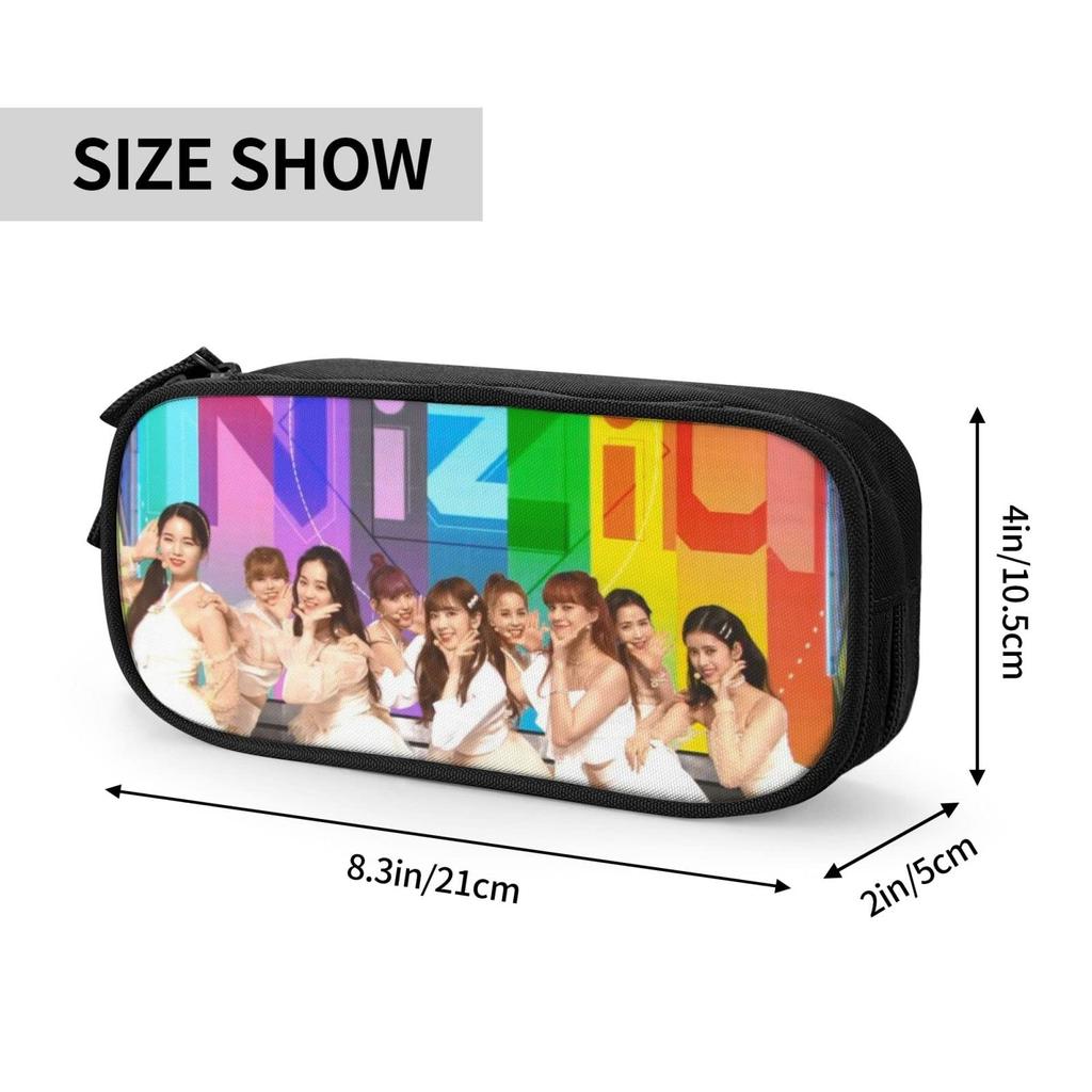 Niziu Niju Goods Пенал Пенал Большая вместимость Двухслойный Двойной Молния Карандашница Стильный Милый Аниме Ручка Чехол Старшая Школа Колледж Средний