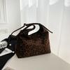 Замшевая сумка с леопардовым принтом женская большой вместимости новая осенне-зимняя матовая ретро сумка-мессенджер сумка-тоут
