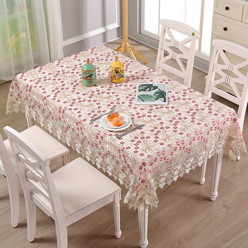 New European Tv Cabinet Tablecloth Lace Cloth Art Rectangular Round Table Wash Free Multifunctional Dust Cover