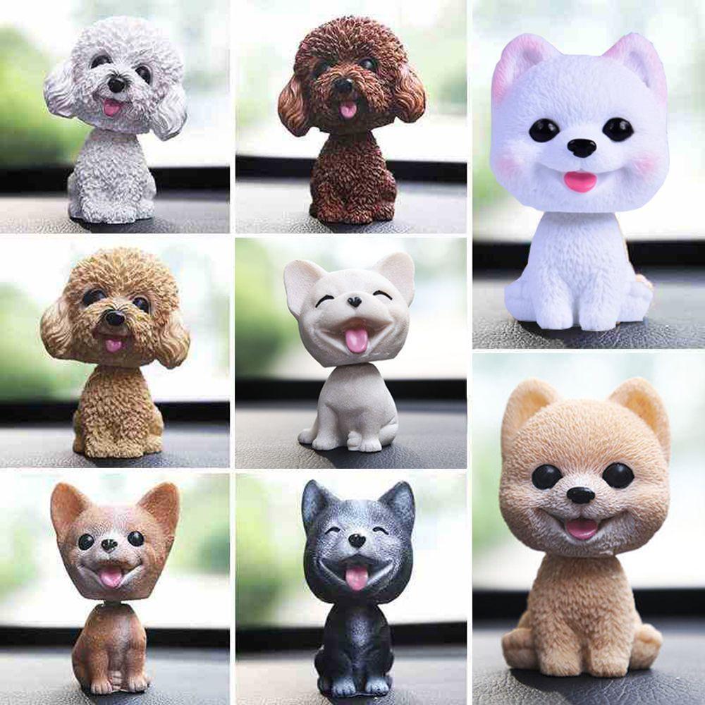 1PC 8 Styles Car Interior Resin Nodding Puppy Car Swing Toys Dashboard Ornament Shaking Head Dog