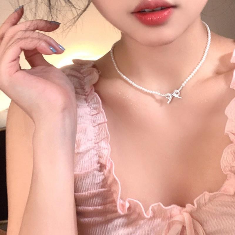 Жемчужное ожерелье женское нишевое легкое роскошное дизайнерское модное темпераментное цепочка на ключицу цепочка на шею цепочка на свитер цепочка из бисера
