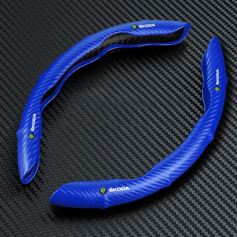 Non-Slip Universal Carbon Fiber Car Steering Wheel Cover for Skoda Octavia 1 2 3 A4 A5 MK2 Kodiaq Superb 3 Rapid Fabia 1 Car Styling