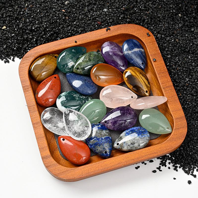 Аметистовый розовый кварц тигровый глаз кристалл капля воды кулон для самодельных ювелирных изделий