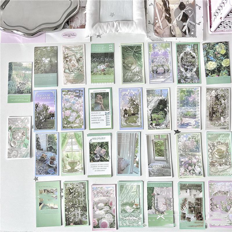 20sheets Korean Ins Dreamy Aesthetic Butterfly Sticker Kpop Photo Card Selling Card Packing Bag DIY Decor Sealing Label Stickers